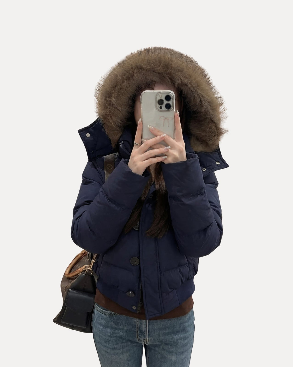 FUR COLLAR SHORT PARKA — JAS