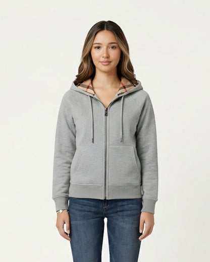 Checked Zip — Hoodie