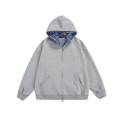 Chequered Line Zip Hoodie