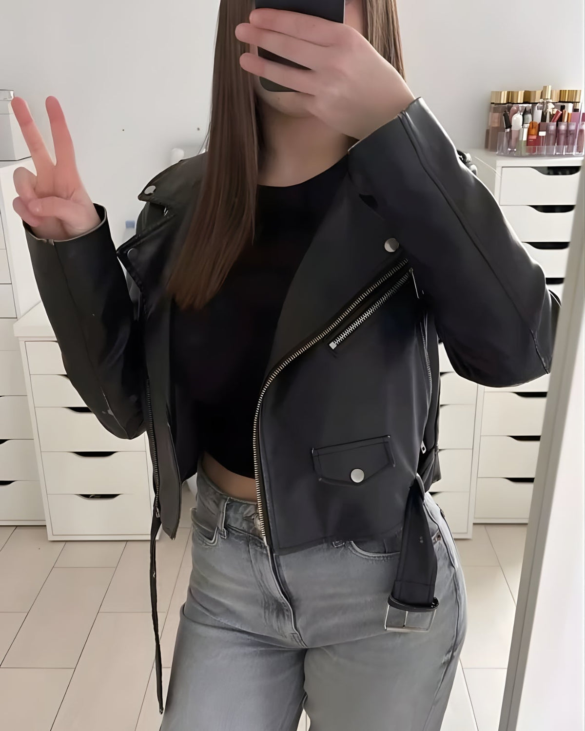 Leren — Jas