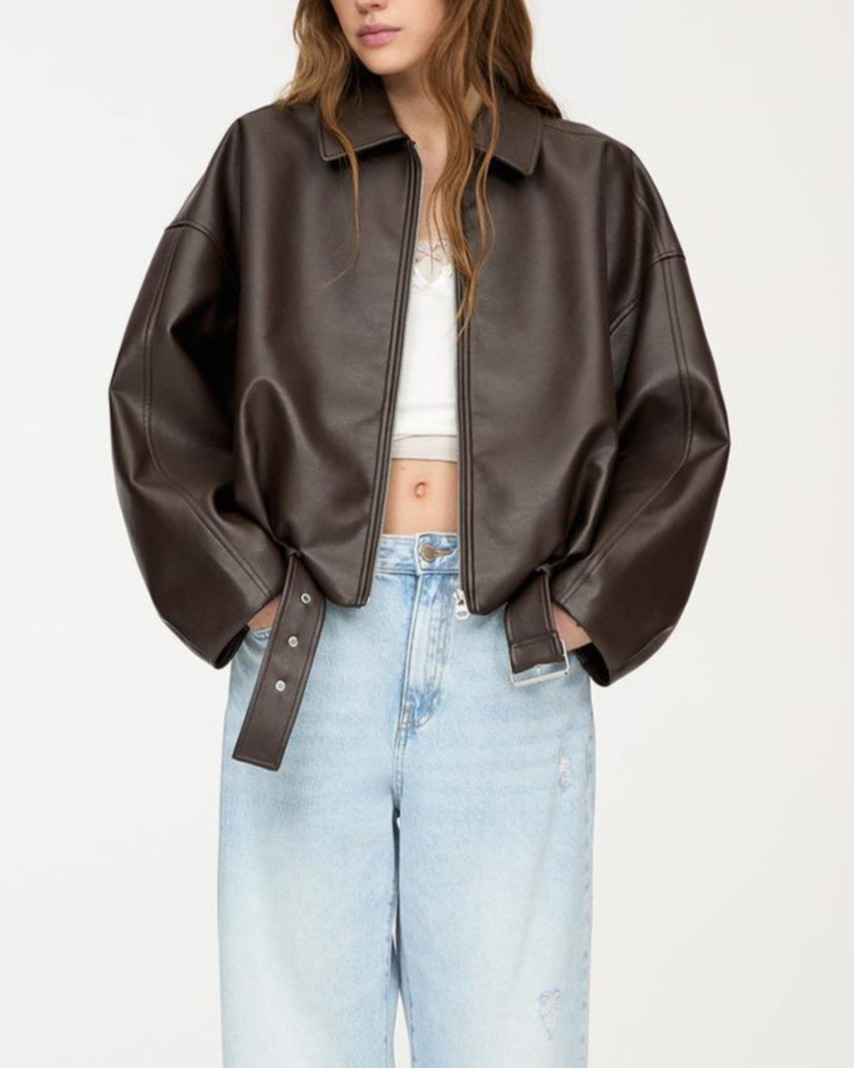 Belted Leren — Jas