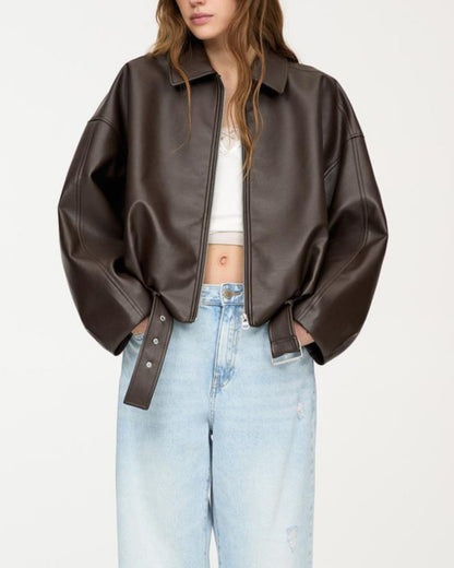 Belted Leren — Jas