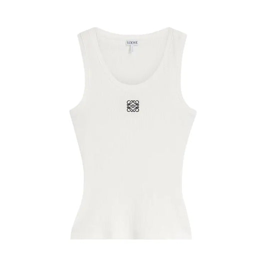 LOEWE ANAGRAM TANK WIT / ZWART — T-SHIRT