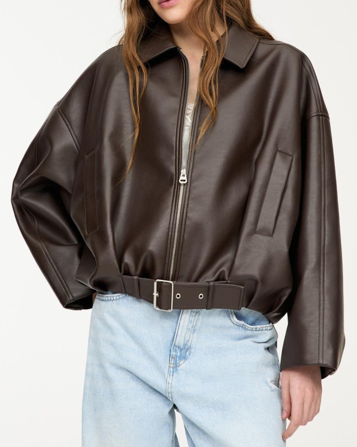 Belted Leren — Jas