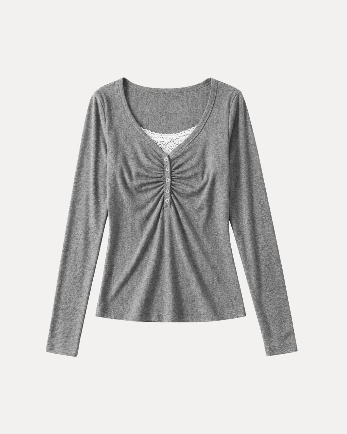 Ruched Henley — T-shirt