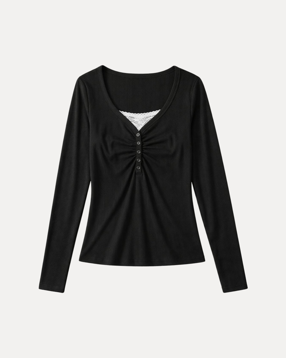 Ruched Henley — T-shirt