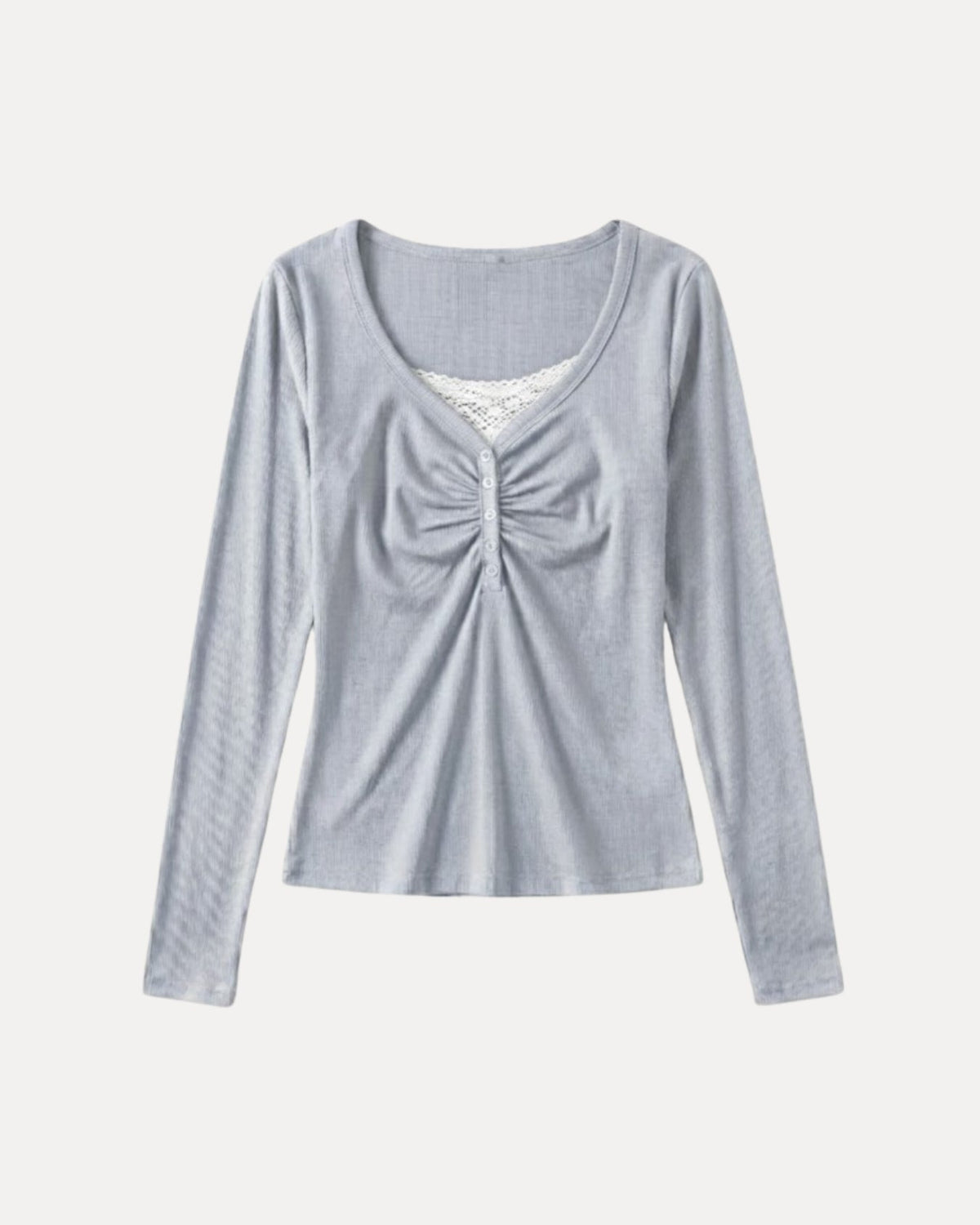 Ruched Henley — T-shirt