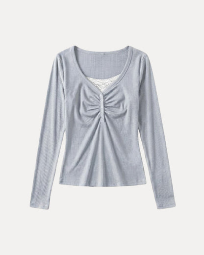 Ruched Henley — T-shirt