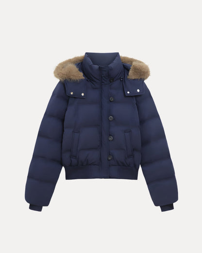 FUR COLLAR SHORT PARKA — JAS