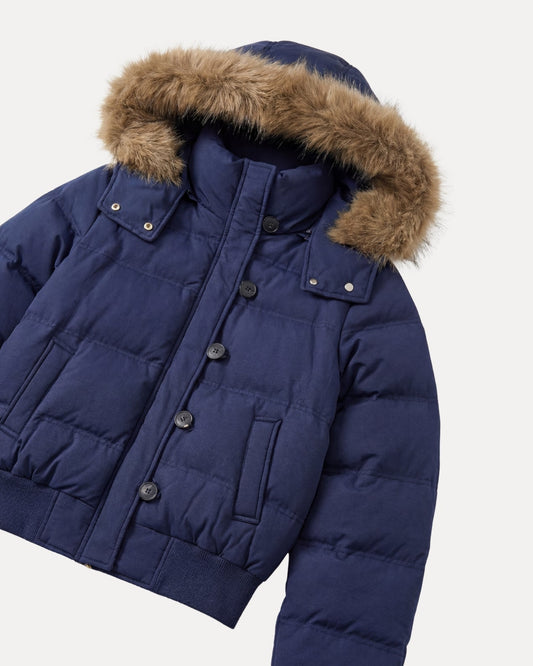 FUR COLLAR SHORT PARKA — JAS