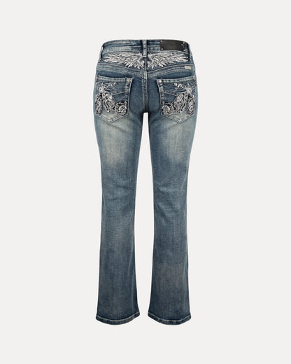 Embroidered Bootcut — Jeans