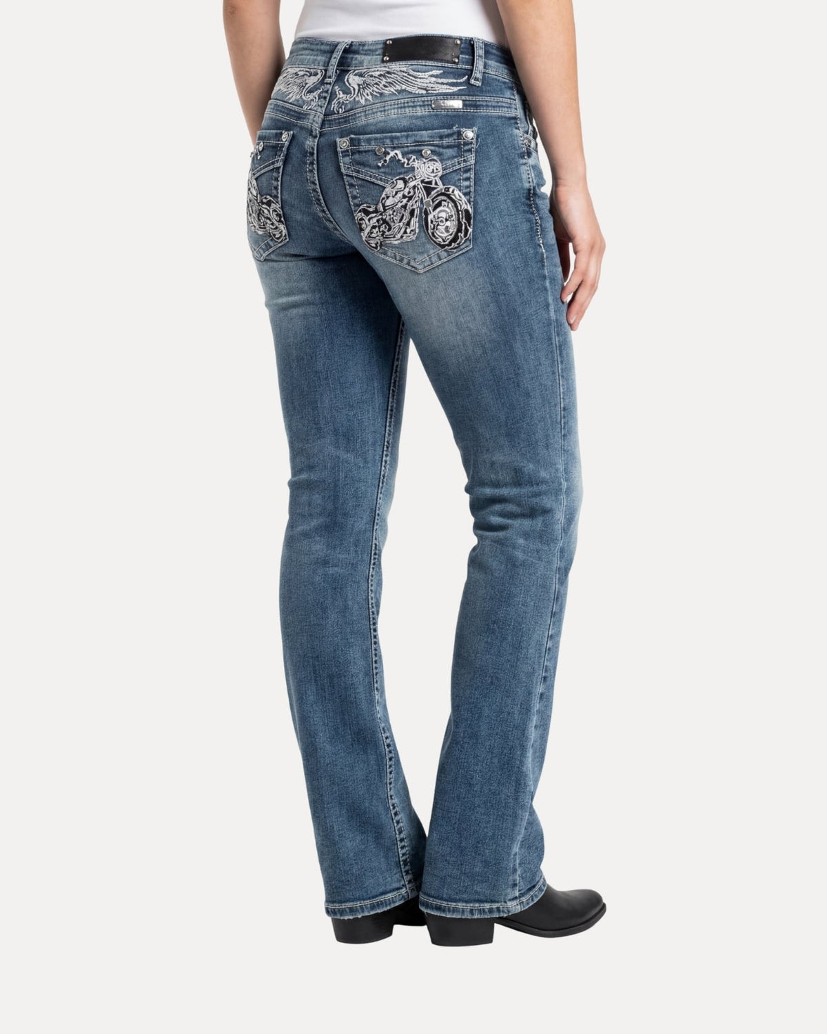 Embroidered Bootcut — Jeans
