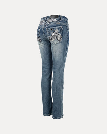 Embroidered Bootcut — Jeans