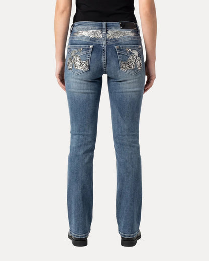 Embroidered Bootcut — Jeans