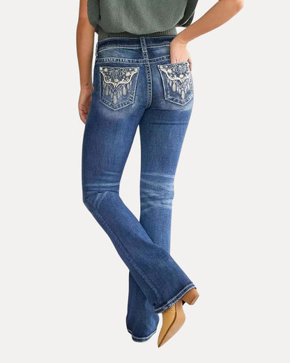 Embroidered Flare — Jeans