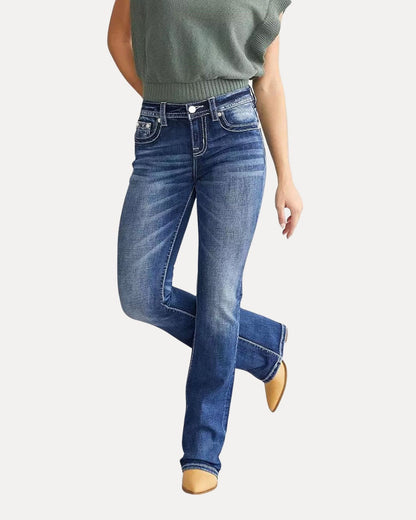 Embroidered Flare — Jeans