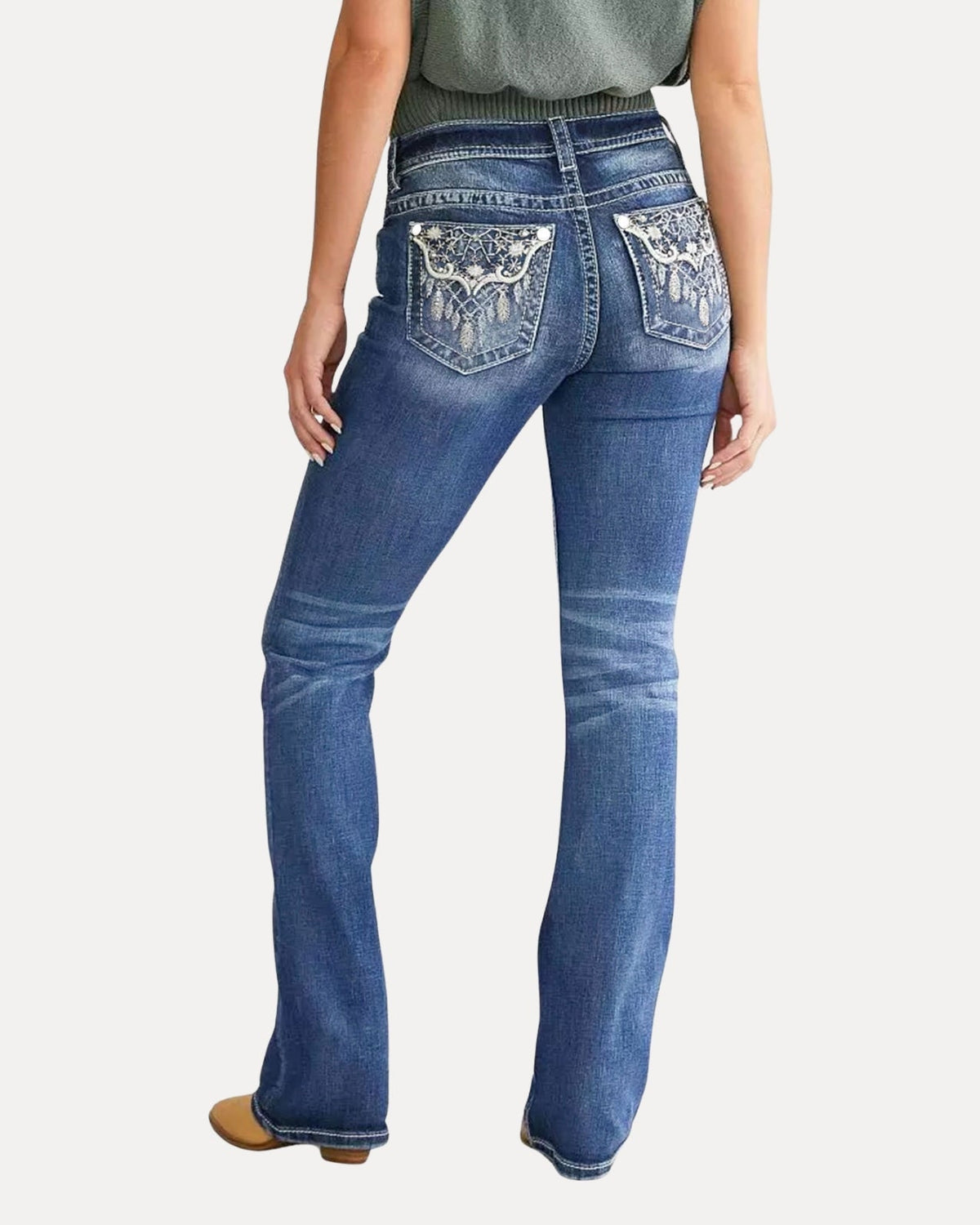 Embroidered Flare — Jeans