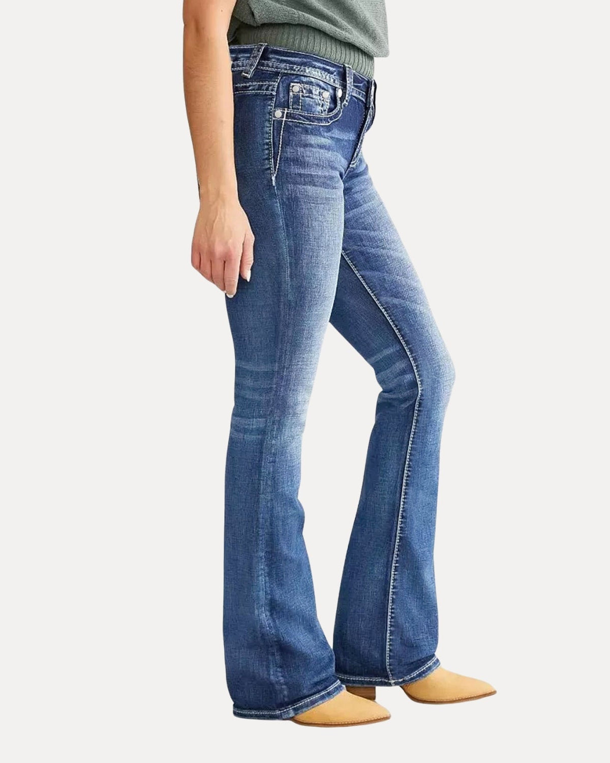 Embroidered Flare — Jeans