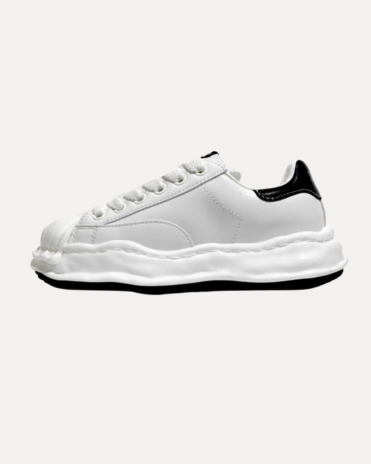 Wave Sole Leer Wit — Sneakers