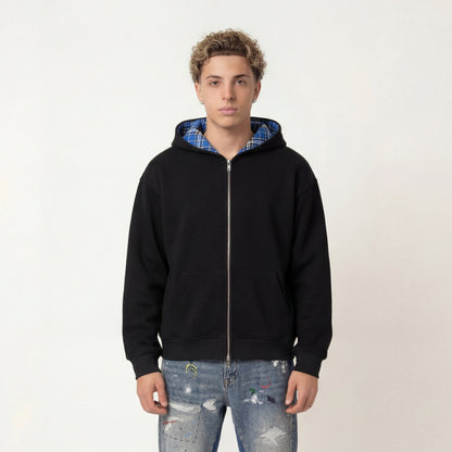 Chequered Line Zip Hoodie