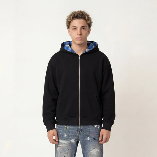 Chequered Line Zip Hoodie