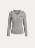 Cable Knit V Neck — Trui