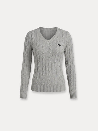 Cable Knit V Neck — Trui