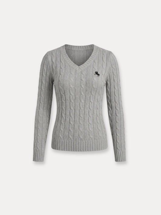 CABLE KNIT V NECK — TRUI