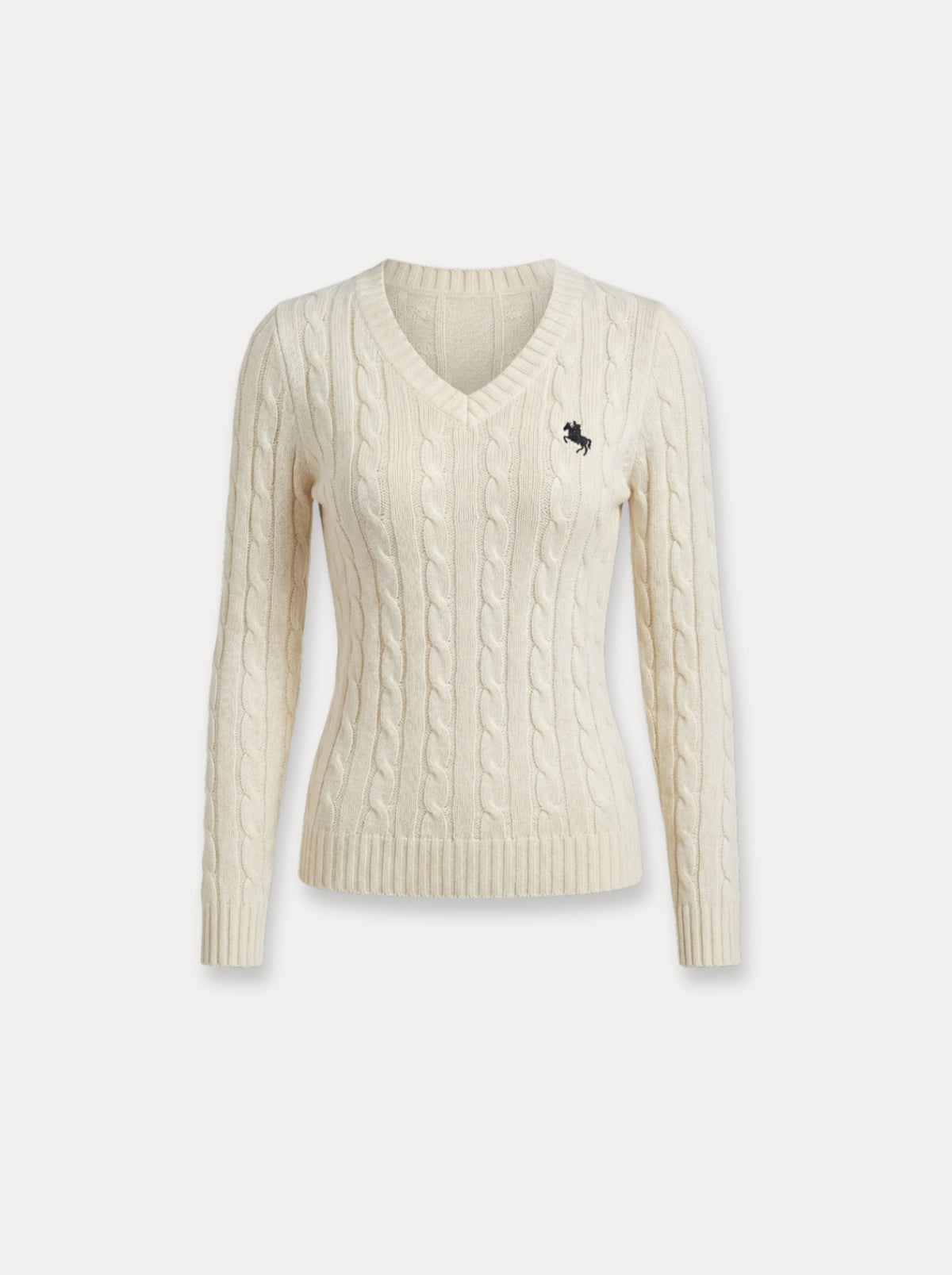 Cable Knit V Neck — Trui
