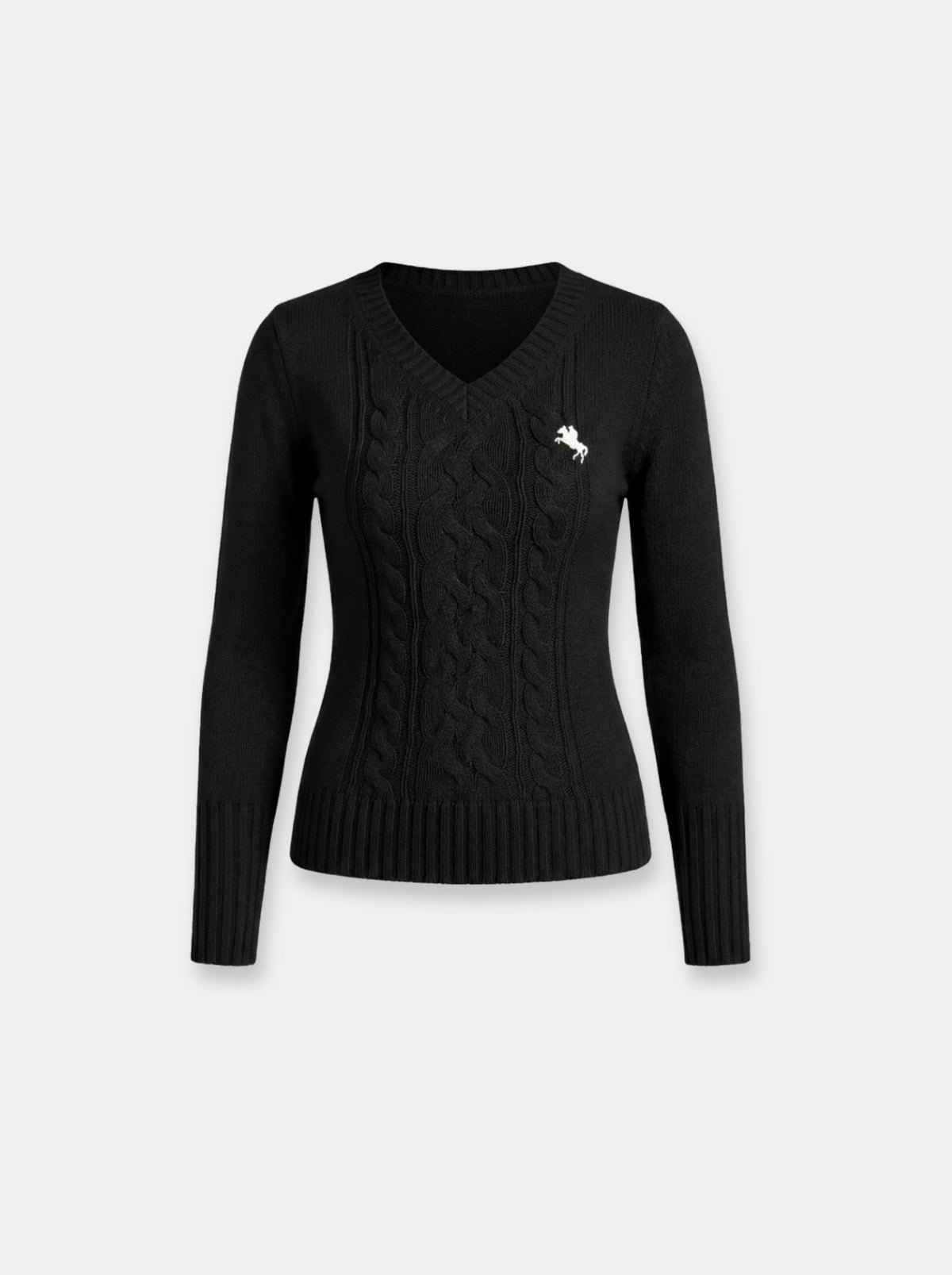 Cable Knit V Neck — Trui