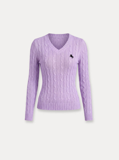 Cable Knit V Neck — Trui