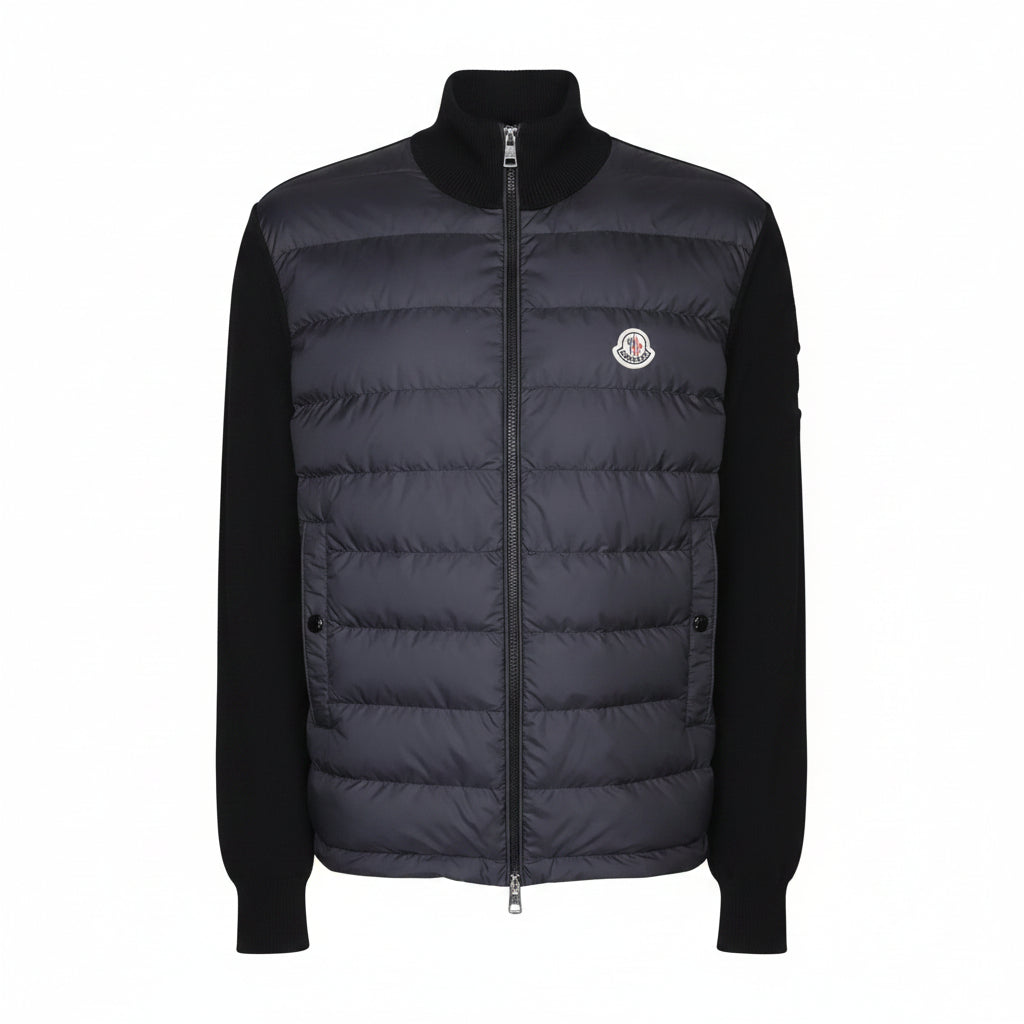 Moncler Knit Sleeve Down Zwart — Jas