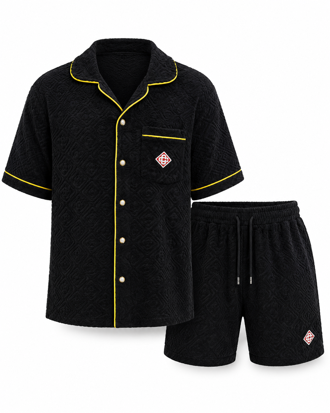 CASABLANCA BADSTOF ZWART / GEEL — ZOMERSET