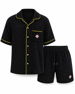 CASABLANCA BADSTOF ZWART / GEEL — ZOMERSET