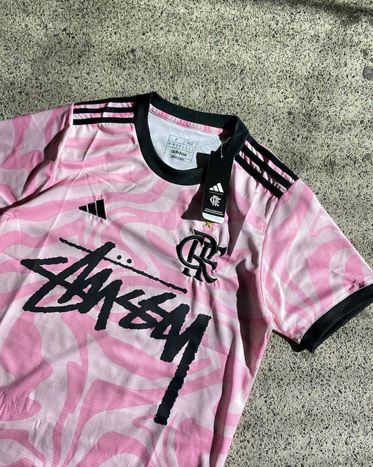 Stüssy x Flamengo trui roze