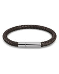 Zixa Leather Brown/Silver — Armband