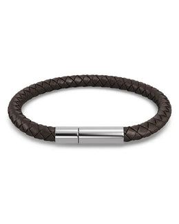 Zixa Leather Brown/Silver — Armband