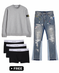 STONE ISLAND GREY STONE — OUTFIT