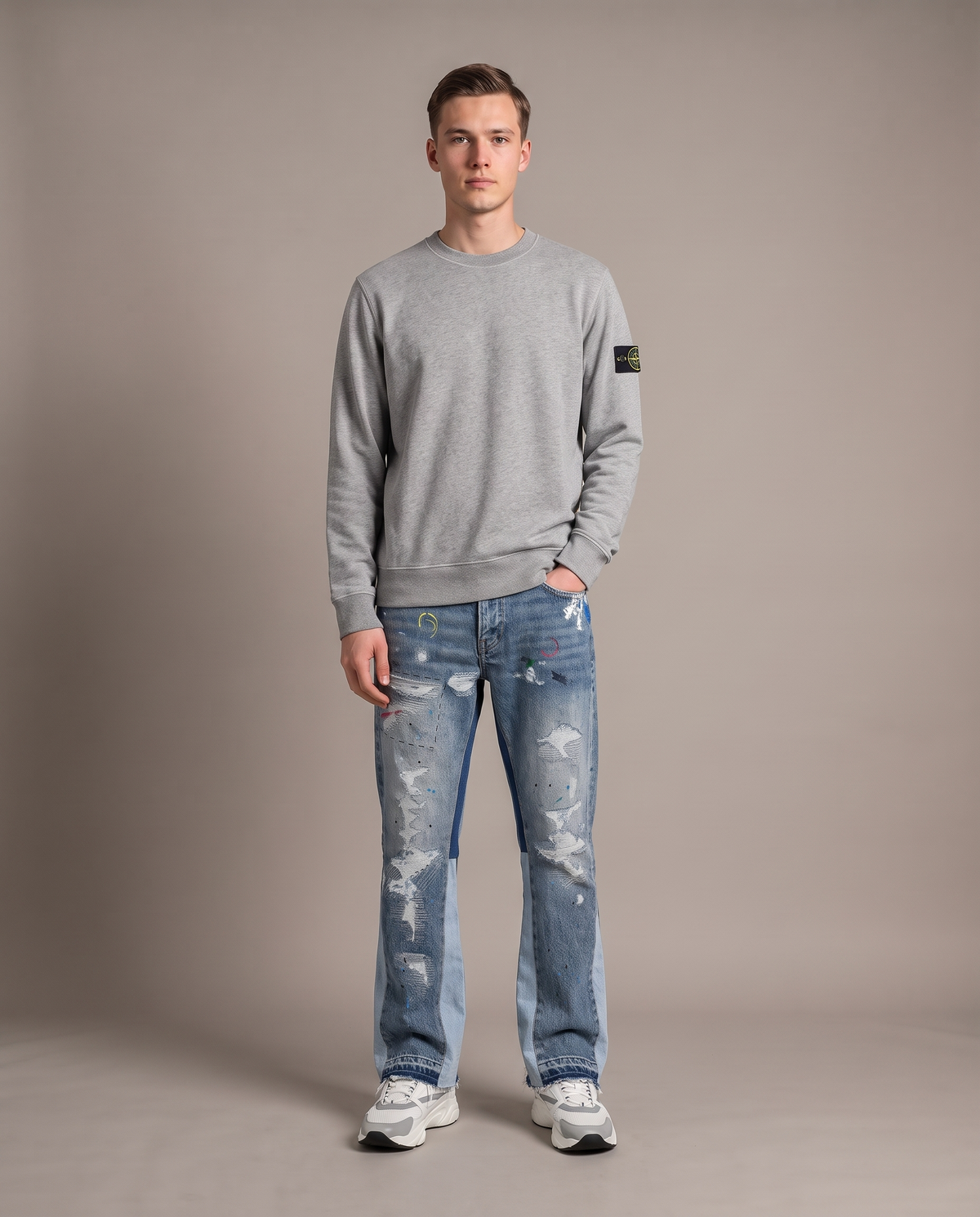 STONE ISLAND GREY STONE — OUTFIT