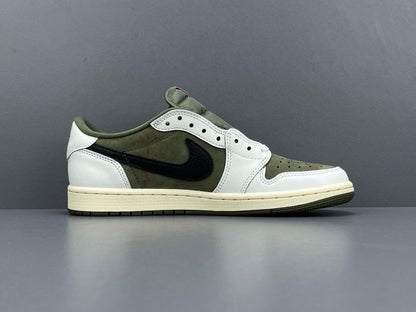 AIR JORDAN 1 RETRO LOW OG SP TRAVIS SCOTT MEDIUM OLIVE — SNEAKERS
